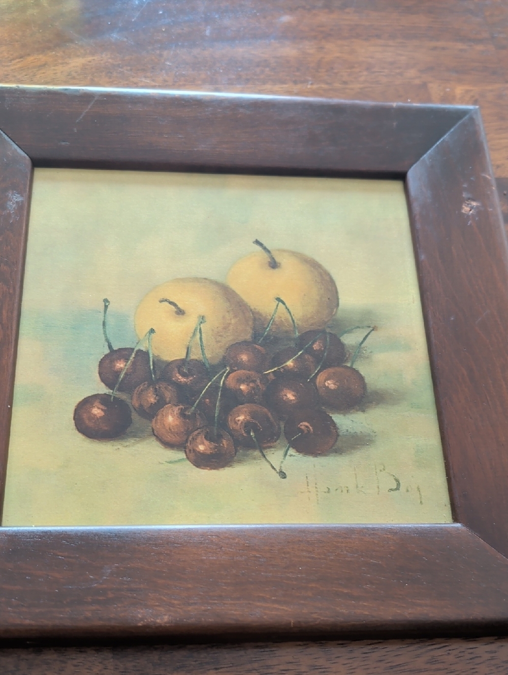 "Henk Bos" Labeled Set Of Two Vintage Still Life Fruit Art Prints 11x11